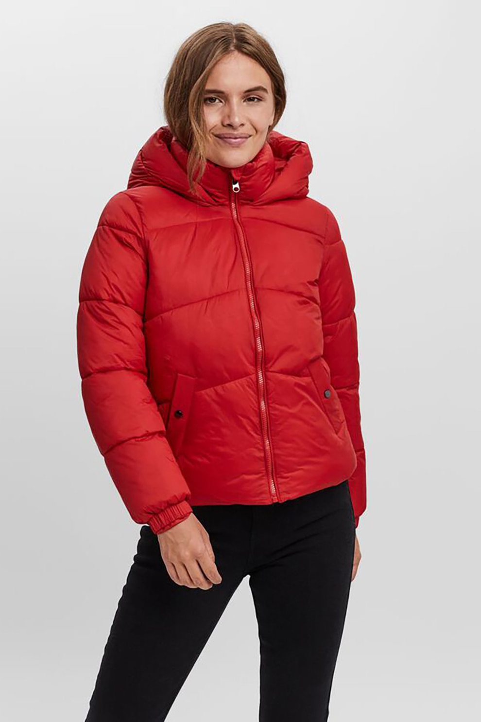 Vero Moda, Geaca cu vatelina si gluga, Oranj mandarina