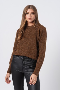 Vero Moda, Pulover tricotat fin din amestec de lana Celeste, Maro inchis Vero Moda, Pulover tricotat fin din amestec de lana Celeste, Maro inchis