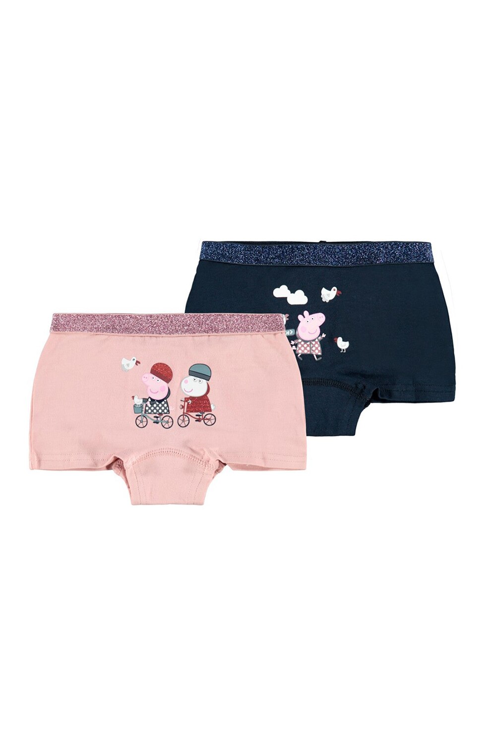 NAME IT, Chiloti din amstec de bumbac cu imprimeu cu desene, roz prafuit, bleumarin inchis, alb