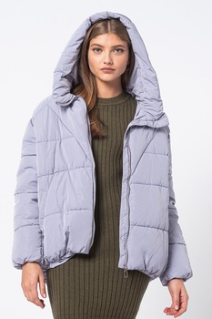 Only, Geaca lejera cu vatelina si terminatie asimetrica Alina, Albastru lavanda Only, Geaca lejera cu vatelina si terminatie asimetrica Alina, Albastru lavanda