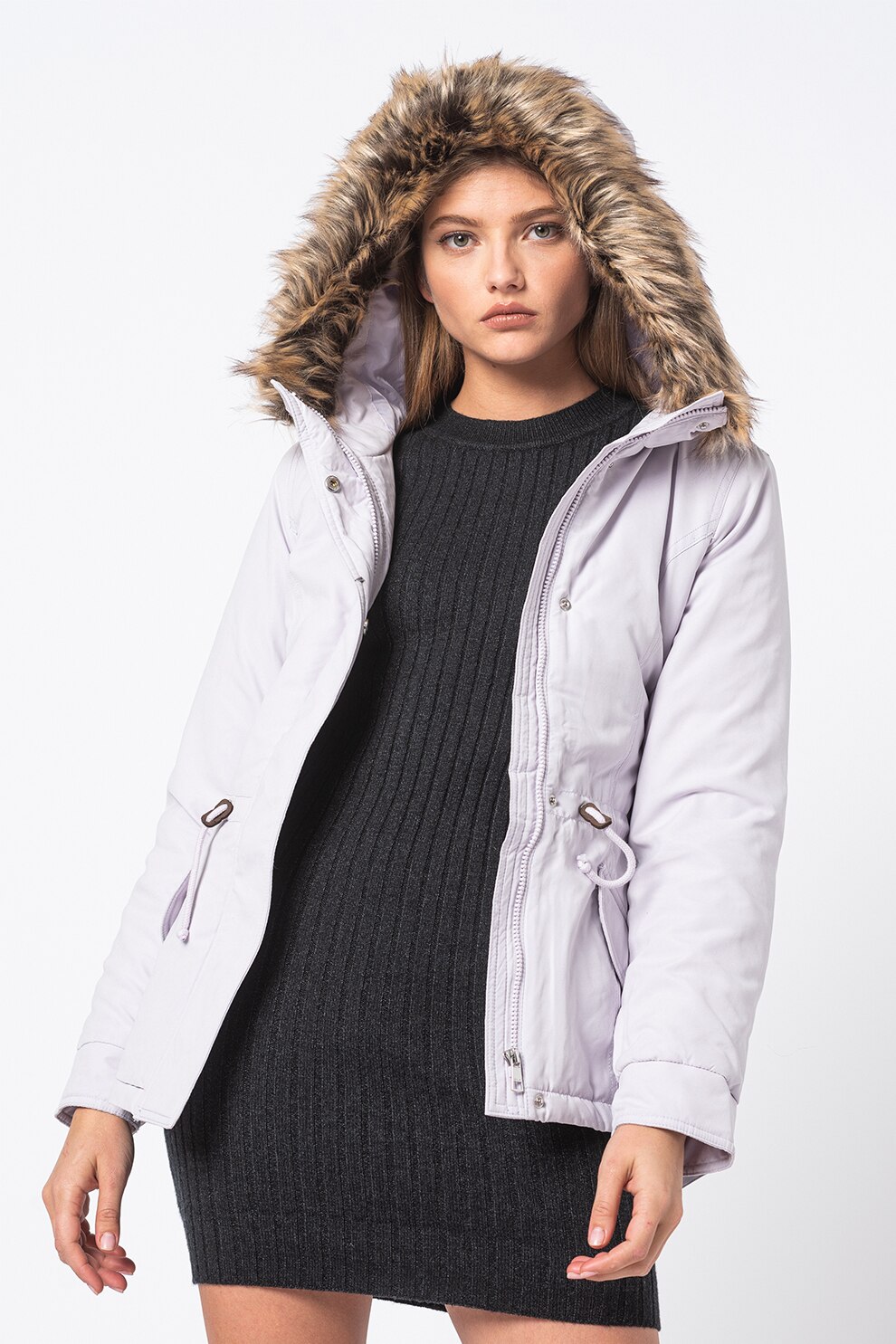 Only, Geaca parka cu gluga Lucca, Albastru lavanda