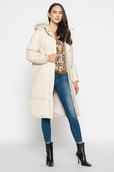 Vero Moda, Geaca cu gluga si maneci detasabile Margaret, Bej Vero Moda, Geaca cu gluga si maneci detasabile Margaret, Bej