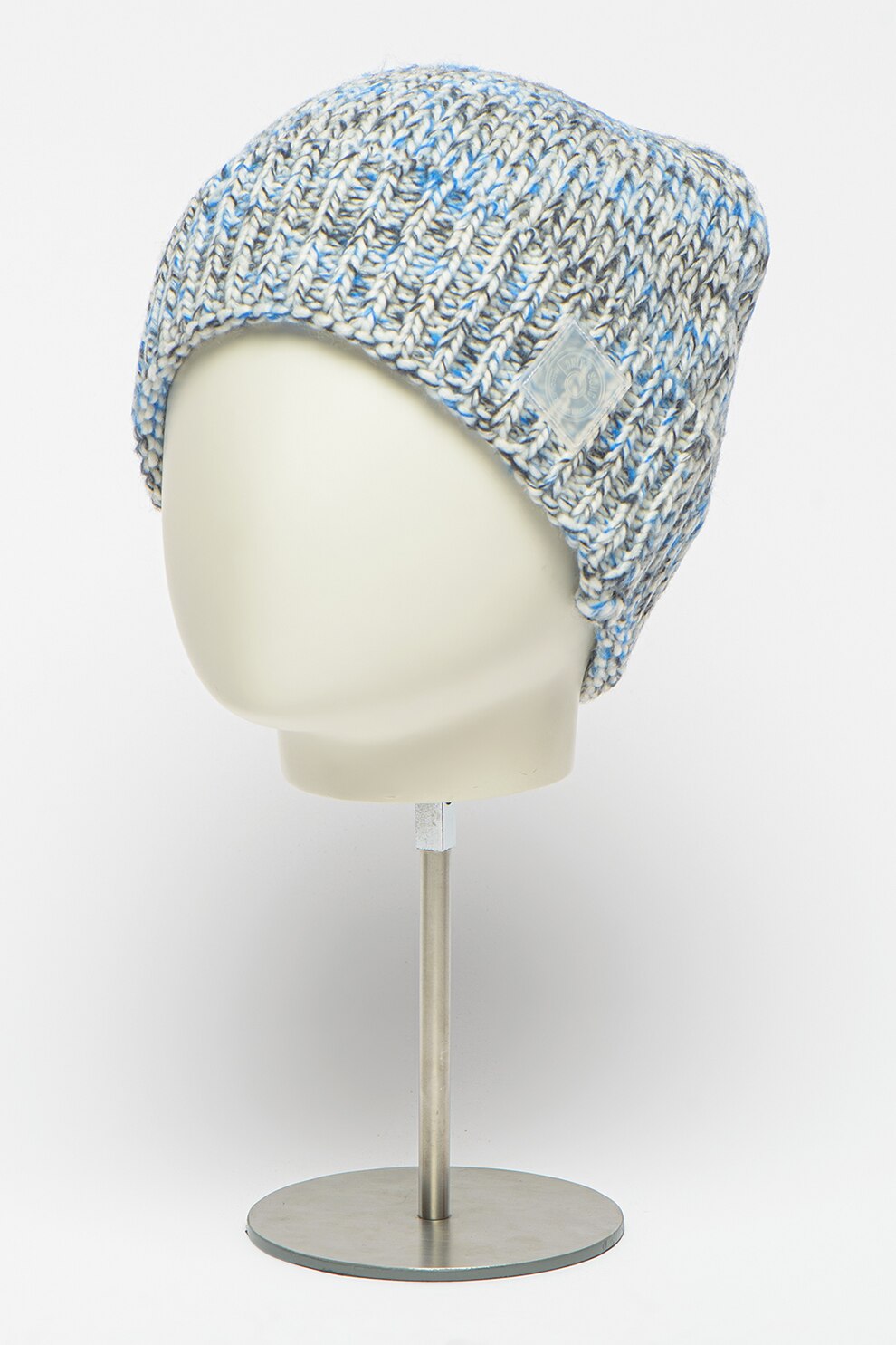 Only & Sons, Caciula striata din amestec de lana Boa, Albastru melange