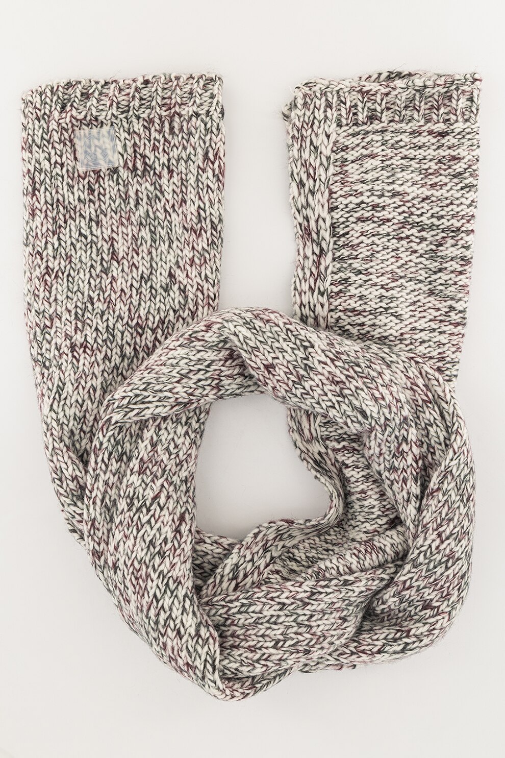 Only & Sons, Fular tricotat din amestec de lana, Gri/Alb/Purpuriu