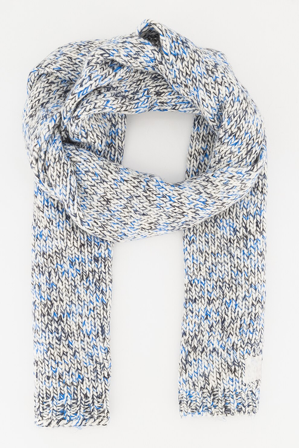 Only & Sons, Fular tricotat din amestec de lana, Gri melange/Albastru