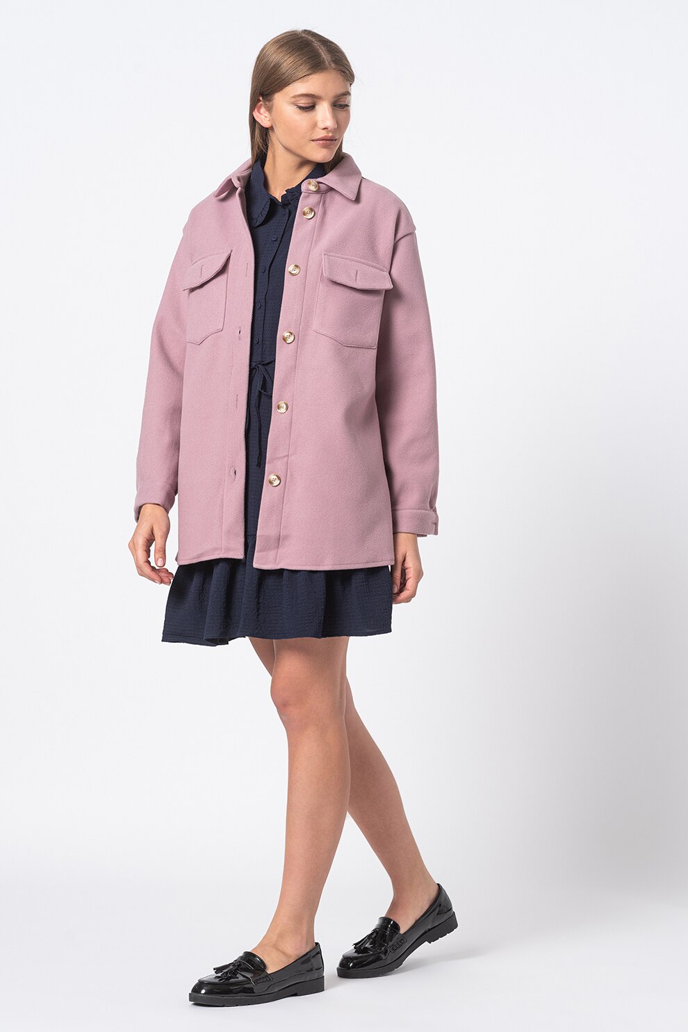Only, Palton usor cu buzunare aplicate Valentina, Lila