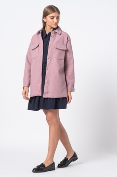 Only, Palton usor cu buzunare aplicate Valentina, Lila Only, Palton usor cu buzunare aplicate Valentina, Lila