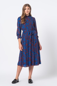 Vero Moda, Rochie midi evazata cu imprimeu floral Vilma, Albastru royal/Bordeaux Vero Moda, Rochie midi evazata cu imprimeu floral Vilma, Albastru royal/Bordeaux