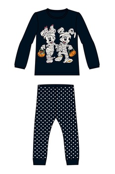 NAME IT, Pijama din amestec de bumbac organic cu imprimeu cu Minnie&Mickey Mouse, Negru/Alb NAME IT, Pijama din amestec de bumbac organic cu imprimeu cu Minnie&Mickey Mouse, Negru/Alb