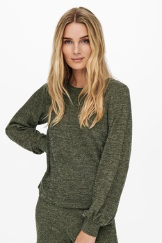 JdY, Pulover tricotat fin cu decolteu la baza gatului Emma, Verde militar JdY, Pulover tricotat fin cu decolteu la baza gatului Emma, Verde militar