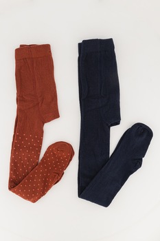 NAME IT, Set de dresuri tricotate - 2 perechi, Bleumarin/Rosu stins NAME IT, Set de dresuri tricotate - 2 perechi, Bleumarin/Rosu stins