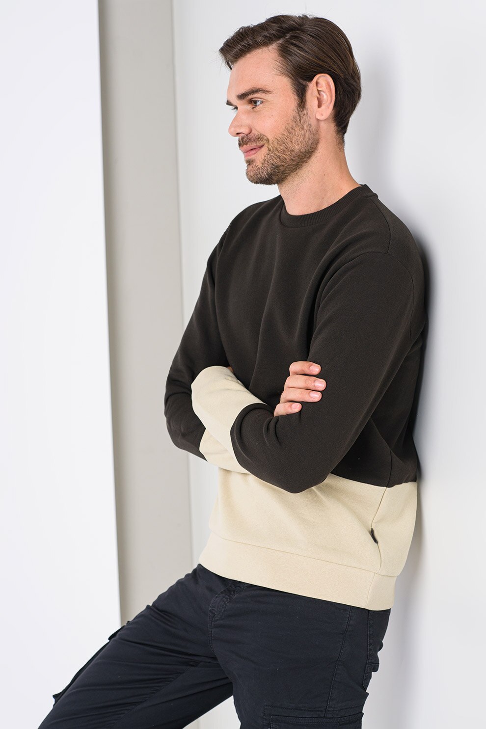 Only & Sons, Bluza sport cu decolteu la baza gatului Otis, Negru stins