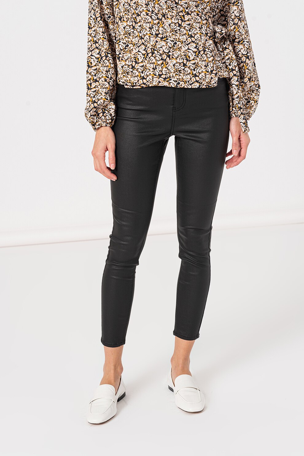 Vero Moda, Pantaloni skinny peliculizati cu talie inalta Sophia, Negru, XL-L32
