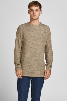Jack&Jones, Bluza sport cu decolteu la baza gatului si maneci cazute Ryan, Maro camel Jack&Jones, Bluza sport cu decolteu la baza gatului si maneci cazute Ryan, Maro camel