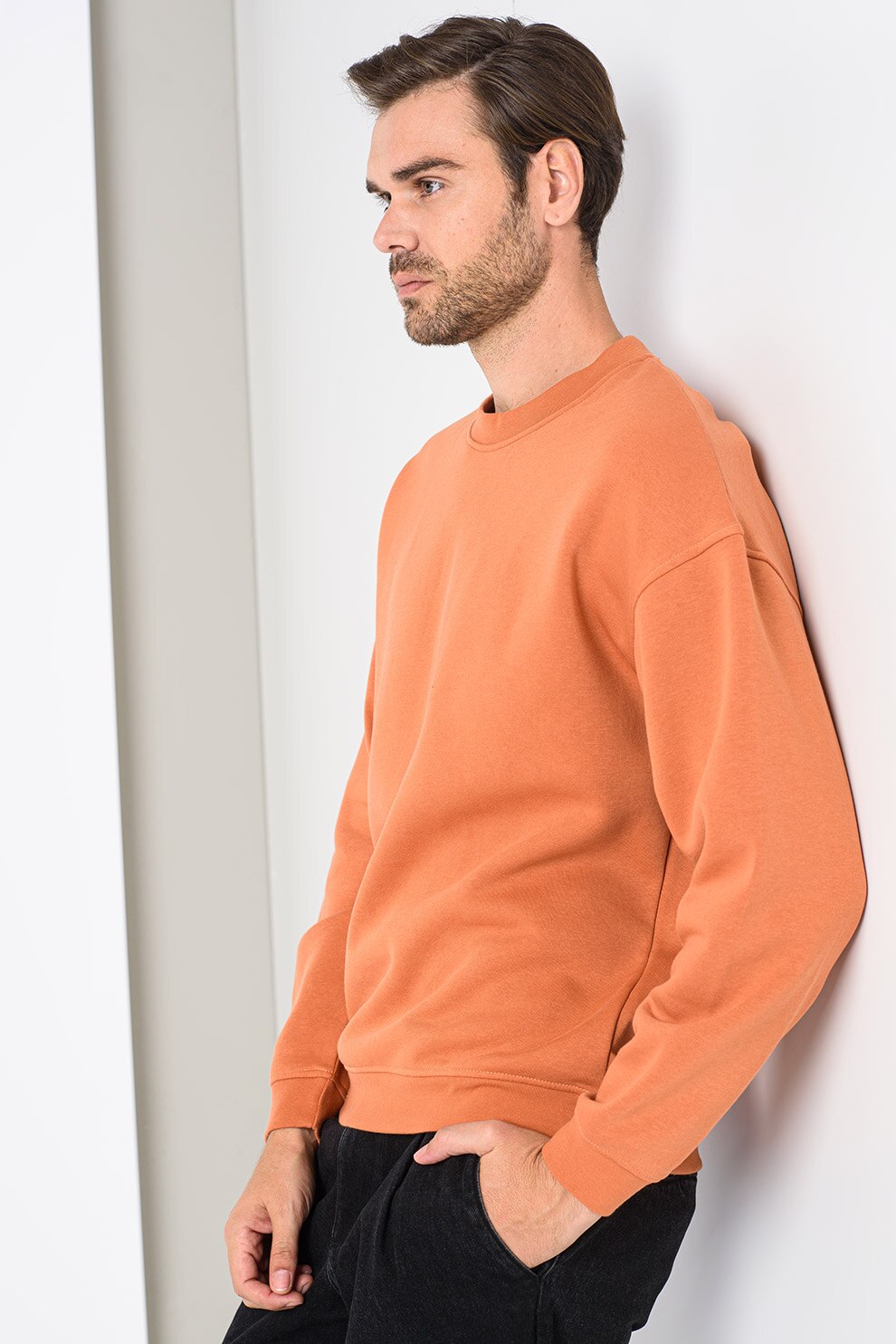 Jack&Jones, Bluza sport cu decolteu la baza gatului Brink, Oranj stins