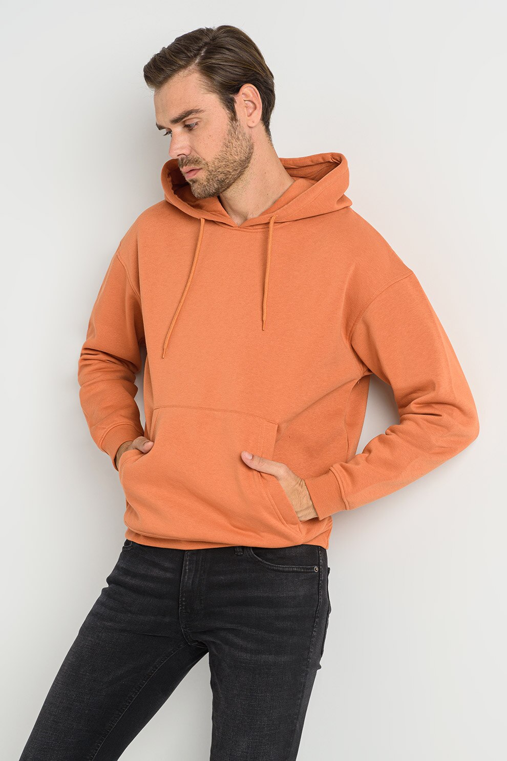 Jack&Jones, Hanorac cu buzunar kangaroo Brink, Oranj stins