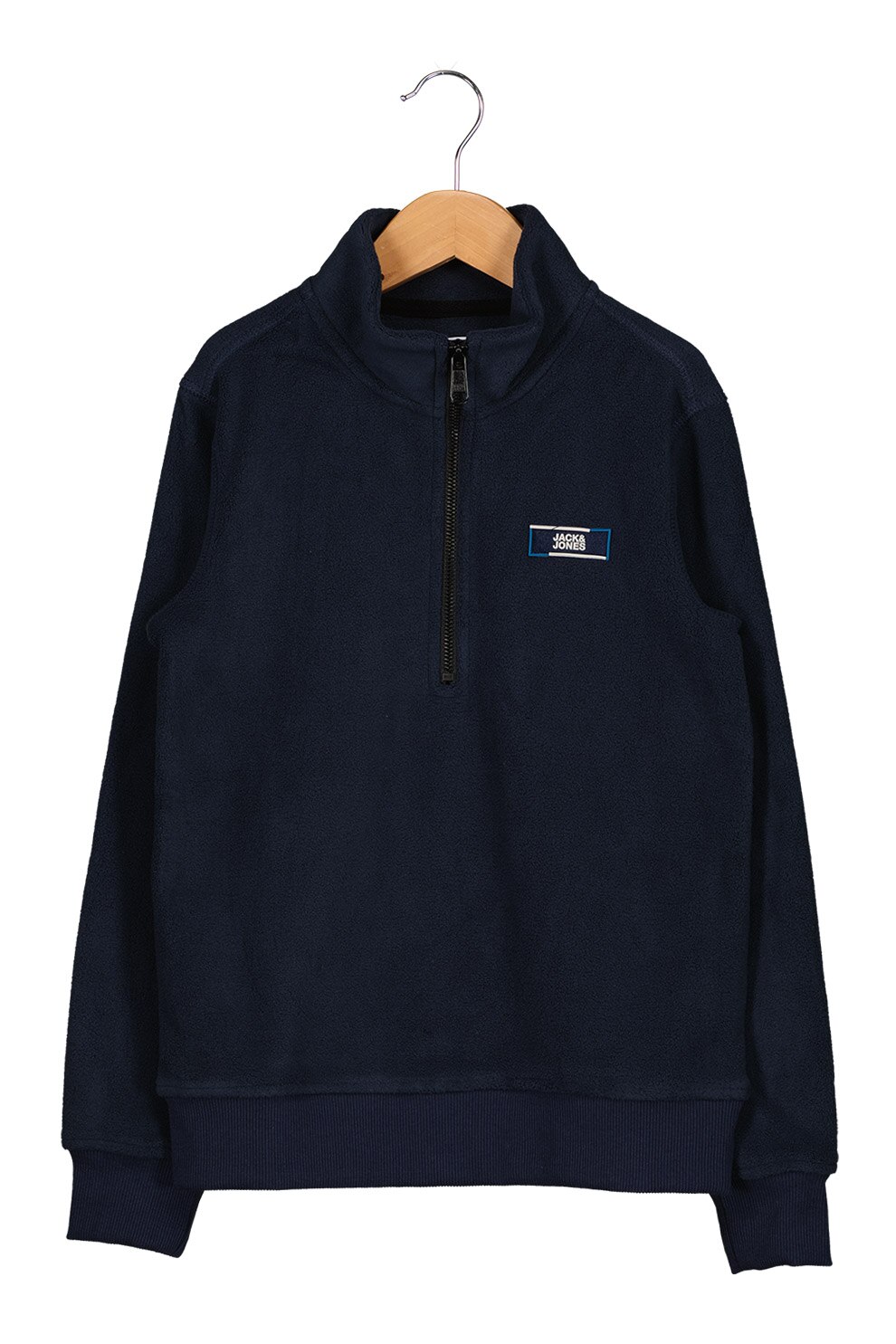 Jack&Jones, Bluza sport cu fenta cu fermoar, Bleumarin