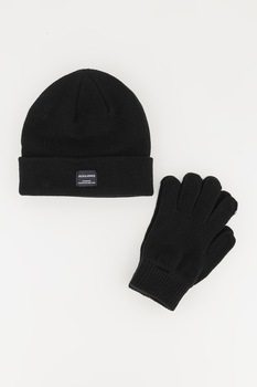 Jack&Jones, Set de manusi si caciula din tricot fin Jack&Jones, Set de manusi si caciula din tricot fin