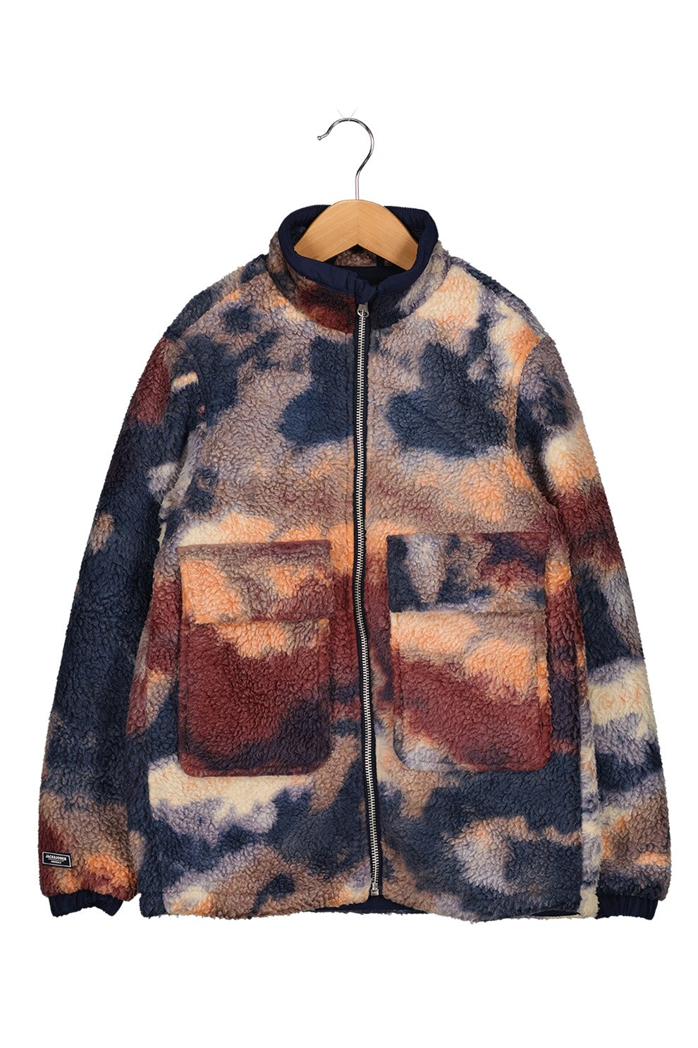 Jack&Jones, Jacheta cu imprimeu abstract si buzunare aplicate, Multicolora