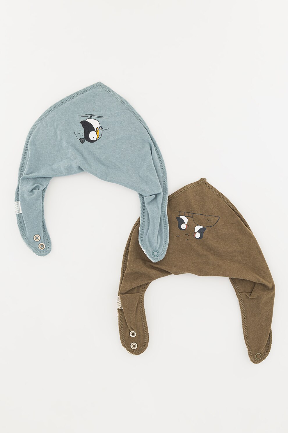 NAME IT, Set de bavete din amestec de bumbac organic - 2 piese, Verde militar/Albastru lavanda