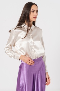 Vero Moda, Camasa cu aspect satinat Ane, Crem Vero Moda, Camasa cu aspect satinat Ane, Crem