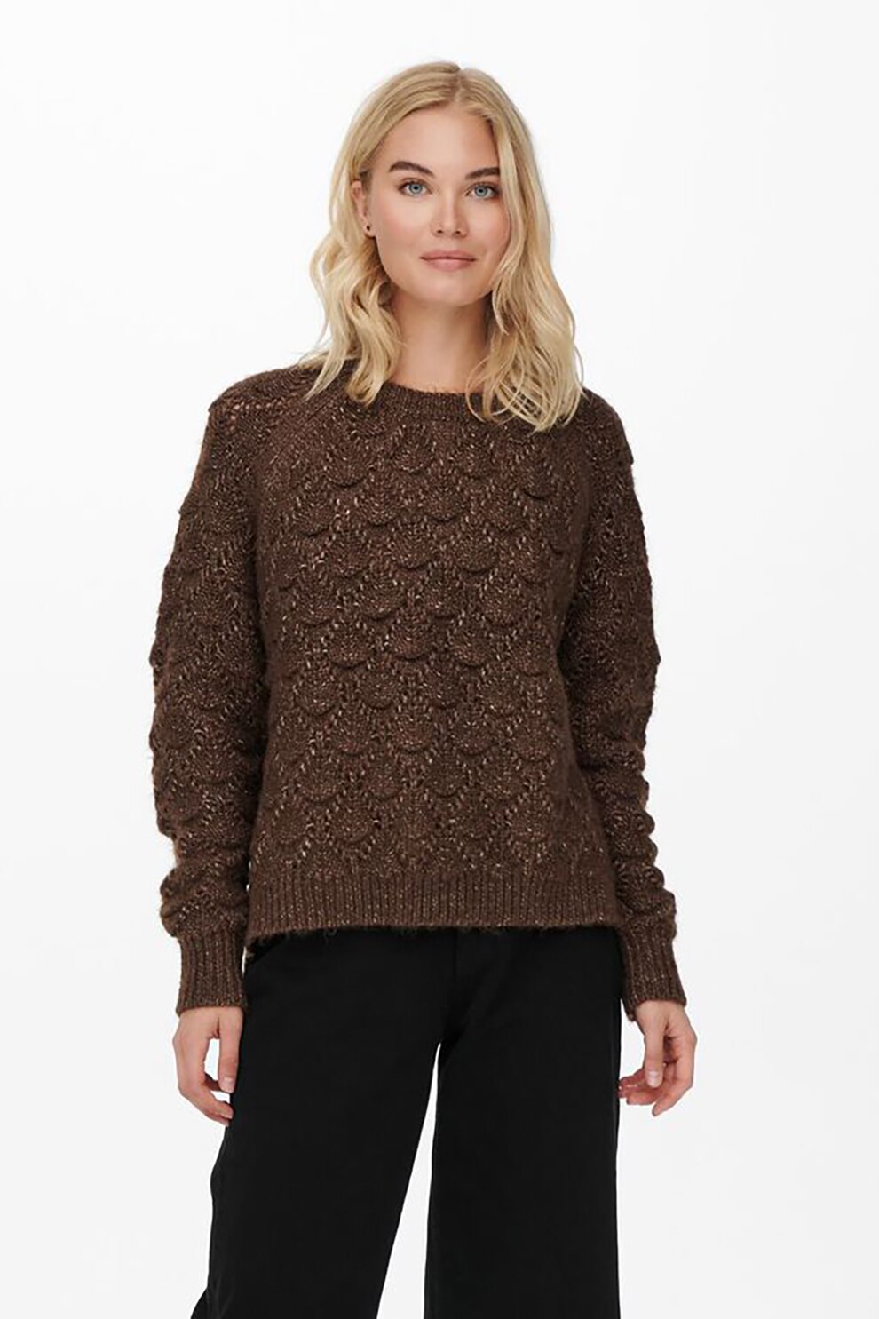 Only, Pulover cu aspect texturat, Coniac
