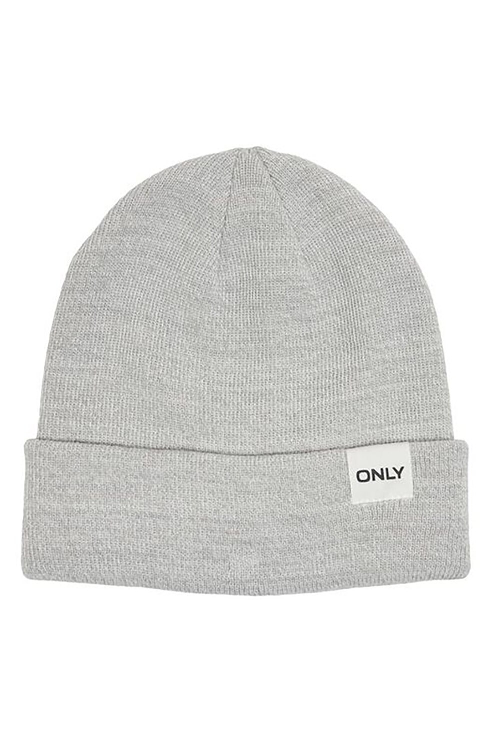 Only, Caciula elastica cu aplicatie logo, Gri deschis melange