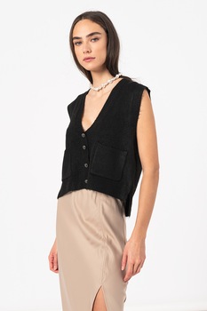 Only, Vesta lejera din tricot fin Ruebelle, Negru Only, Vesta lejera din tricot fin Ruebelle, Negru