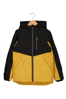Jack&Jones, Geaca cu gluga, vatelina si buzunare exterioare, Galben mustar/Negru, 140 CM Jack&Jones, Geaca cu gluga, vatelina si buzunare exterioare, Galben mustar/Negru, 140 CM