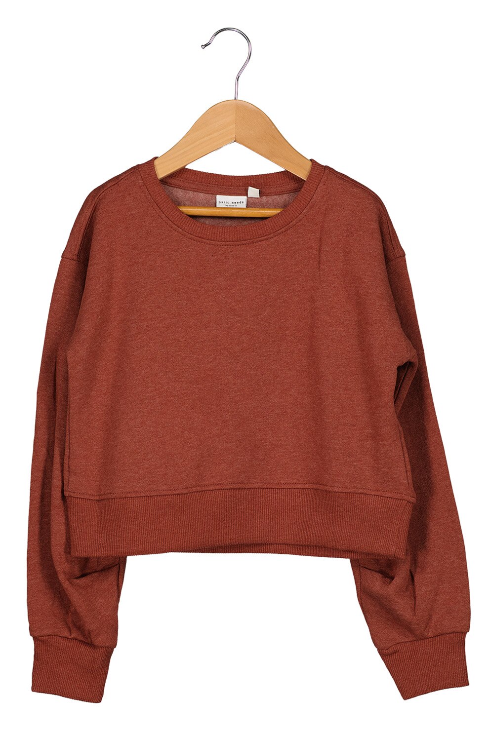 NAME IT, Set de bluze sport decolteu la baza gatului si maneci cazute - 2 piese, Rosu stins/Albastru prafuit