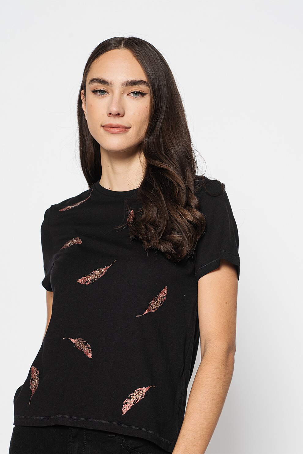Only, Tricou cu imprimeu grafic Kita ', Negru