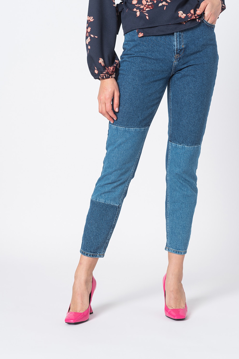 Only, Blugi mom fit Jagger, Albastru