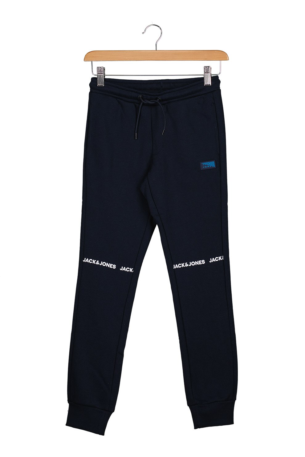 Jack&Jones, Pantaloni sport cu snur si logo, Bleumarin