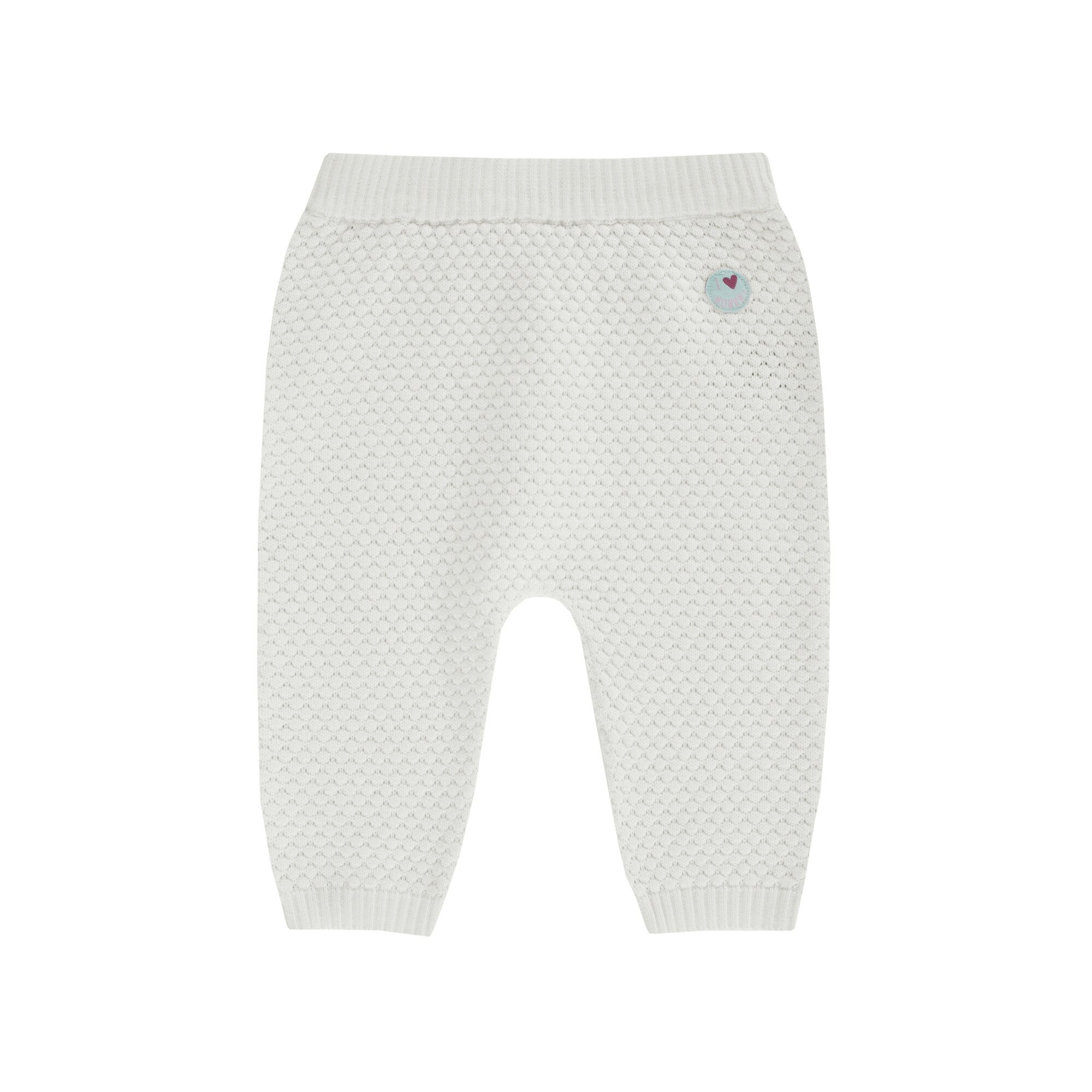 Pantaloni lungi, tricotati, bumbac 100%, Maro, Alb