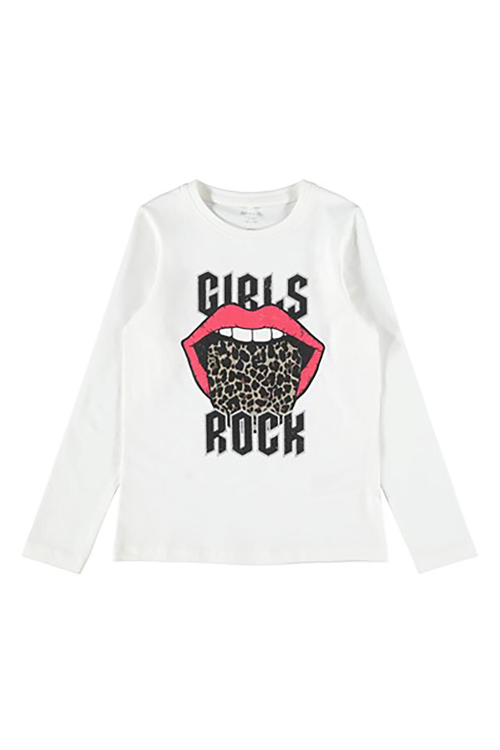 NAME IT, Bluza sport din amestec de bumbac organic cu imprimeu grafic, Alb/Rosu/Negru