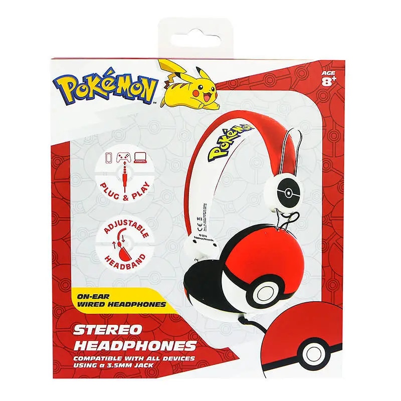 Casti Audio pentru copii OTL Technologies Pokeball Tween, rosii/alb