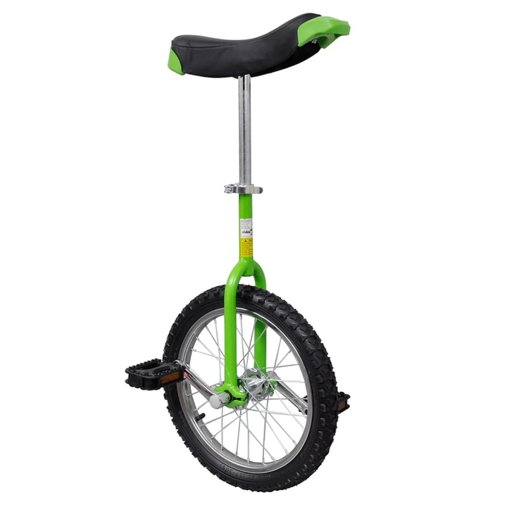 vidaXL Zöld állítható egykerekű kerékpár 16 colos