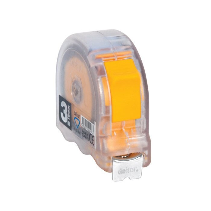 Ruleta profesionala Dekor, carcasa transparenta, 5 m x 25 mm