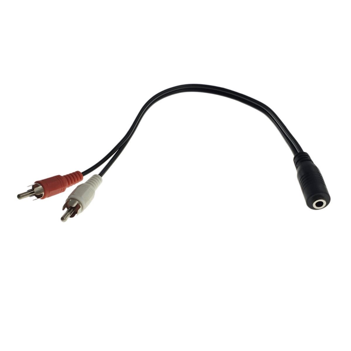 Cablu adaptor audio Jack F la 2 RCA, 20 cm, Negru, TCL-BBL3329