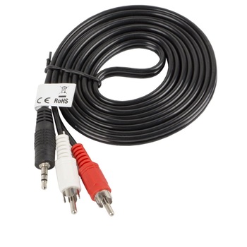 Cablu audio 2 RCA la Jack 3.5 mm, 2 m, Negru, TCL-BBL3330 Cablu audio 2 RCA la Jack 3.5 mm, 2 m, Negru, TCL-BBL3330