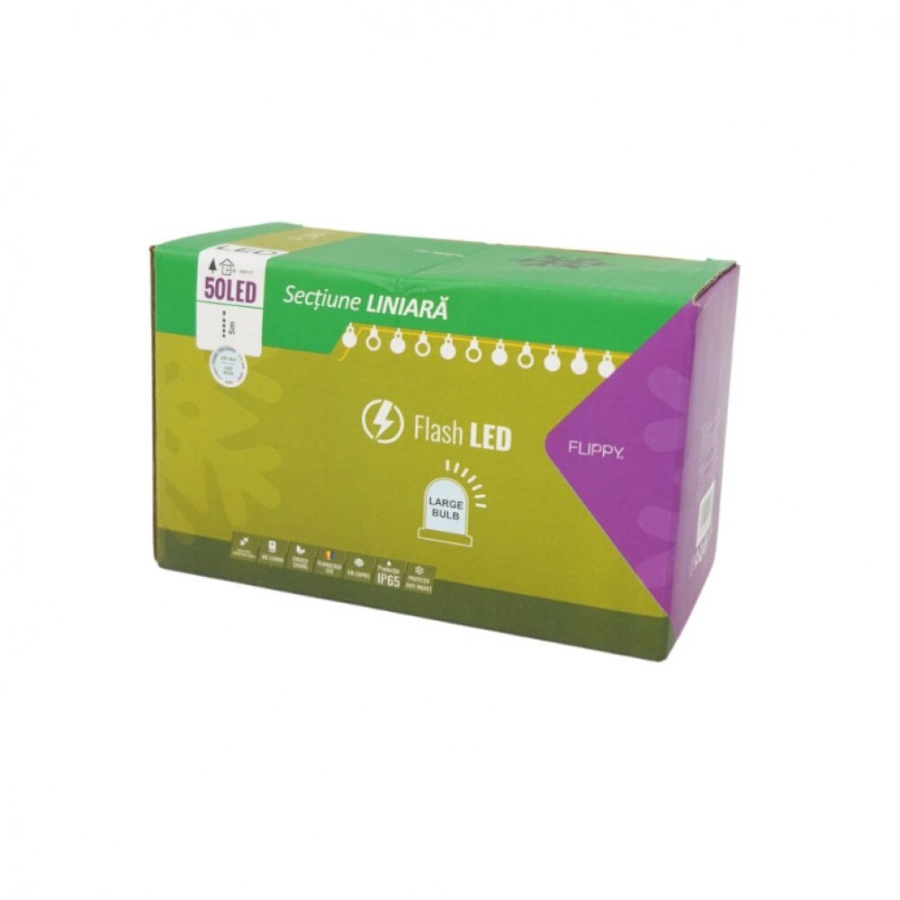 Instalatie Craciun, 328 m, 3280 Led-uri ,Liniara, Alb rece, Transformator, Interconectabila, Prelungitor 1.5 m inclus, Fir Negru, Flippy