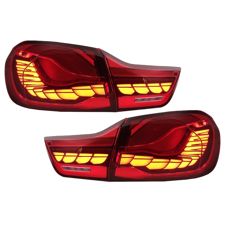 Stopuri OLED compatibil cu BMW Seria 4 F32 F33 F36 M4 F82 F83 2013-03.2019 Rosu Clar cu Semnal Dinamic Secvential