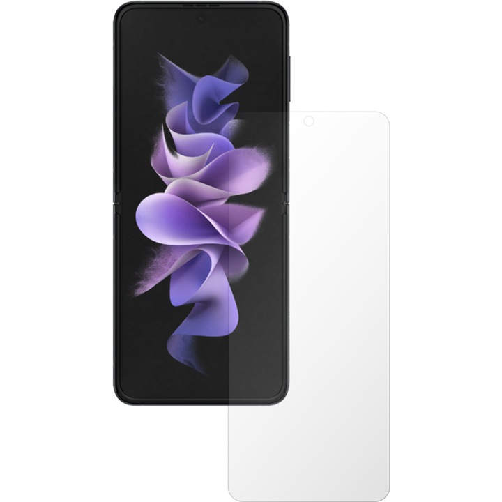 Комплект от 2X протектор за екран Invisible Skinz HD за Samsung Galaxy Z Flip3 5G - ултра-прозрачен силикон с пълно покритие, лепило и гъвкав