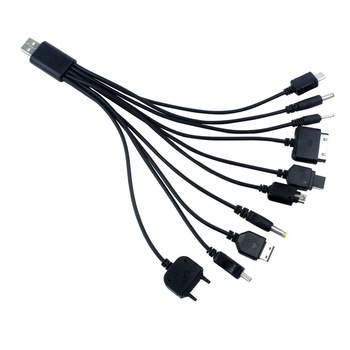 Cablu de alimentare 10 in 1, USB la 10 conectori diferiti, 18 cm, Negru, TCL-BBL3332 Cablu de alimentare 10 in 1, USB la 10 conectori diferiti, 18 cm, Negru, TCL-BBL3332