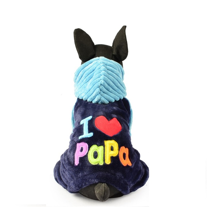 Bluza I Love Papa, calduroasa, pufoasa XL Albastru 35 cm
