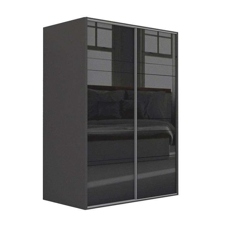Dressing Genarom LEX D, Negru Lucios, 201 x 240 x 66 cm