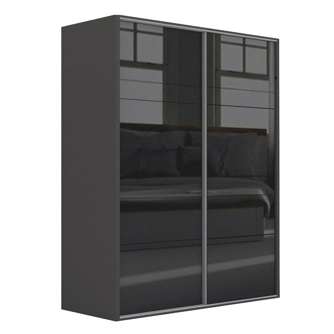 Dressing Genarom LEX A, Negru Lucios, 221 x 240 x 66 cm