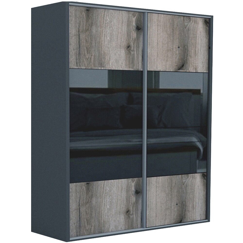 Dressing Genarom LEX D, Stejar Monastery / Negru Lucios M, 221 x 240 x 66 cm