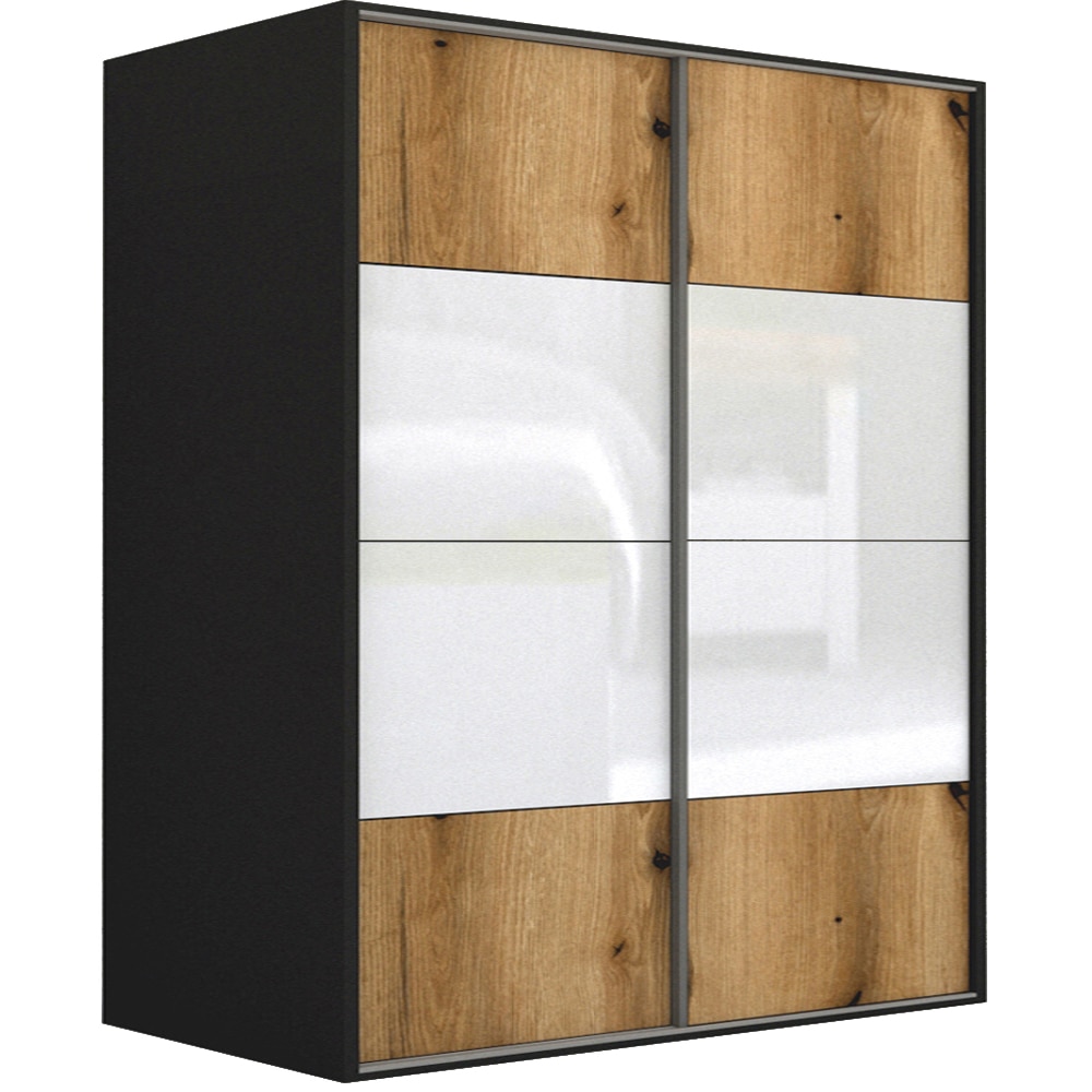 Dressing Genarom LEX D, Stejar Wotan / Gri Lucios, 221 x 240 x 66 cm