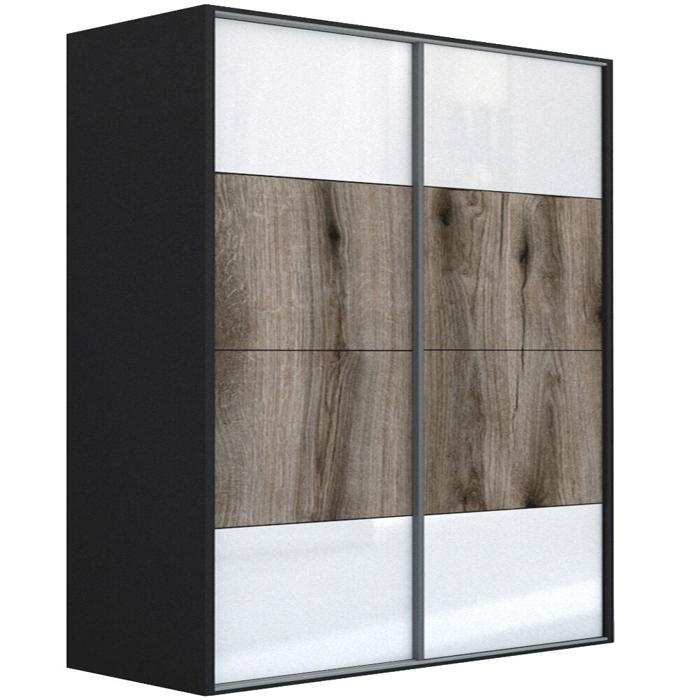 Dressing Genarom LEX C, Gri Lucios / Stejar Monastery M, 221 x 240 x 66 cm